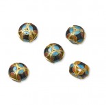 Zdjęcie - Oponka cloisonne złota 10x12 mm